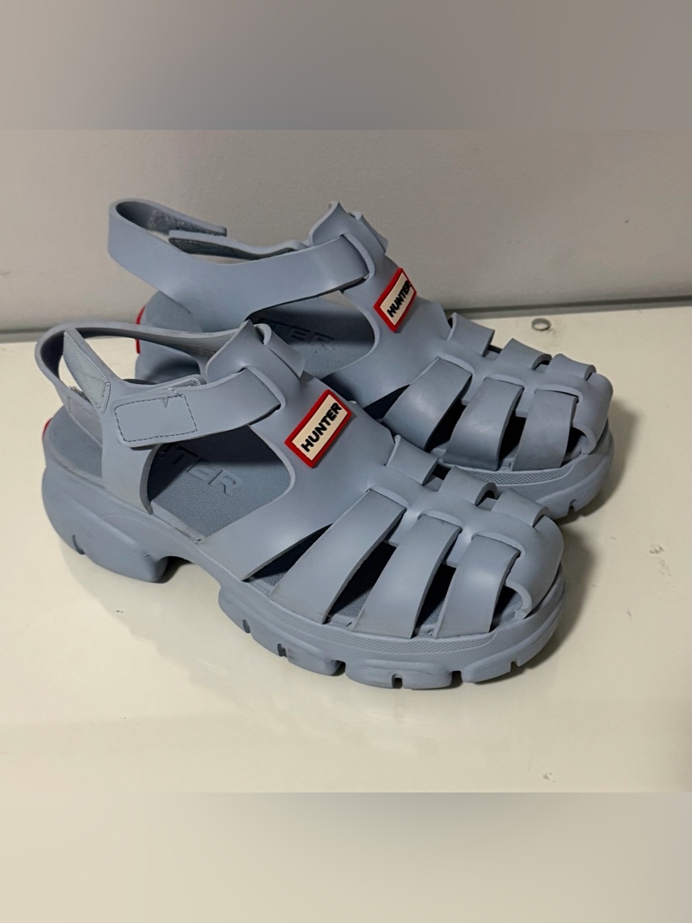 Hunter Light Blue Chunky Fisherman Sandals